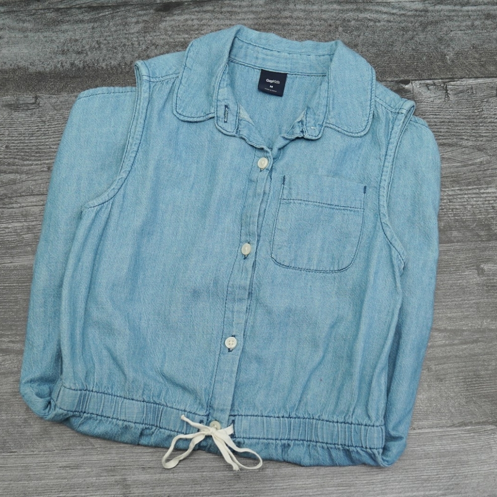 Gap denim sleevless button down dress